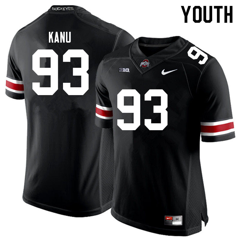 Ohio State Buckeyes Hero Kanu Youth #93 Black Authentic Stitched College Football Jersey